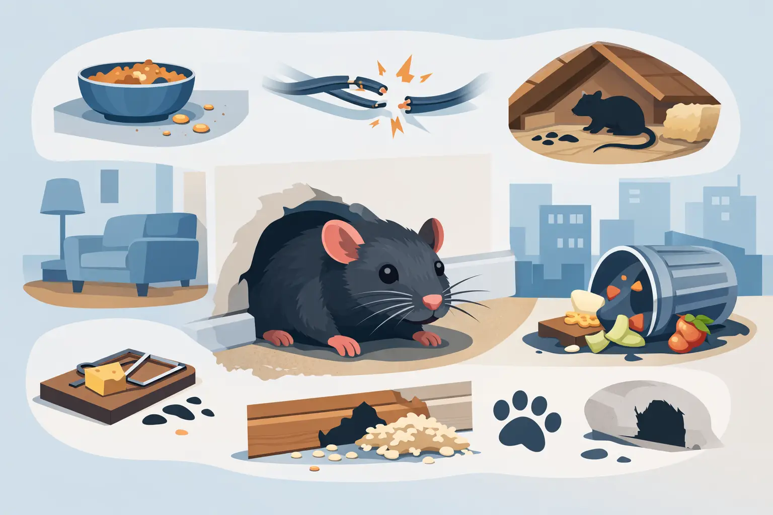 Rat activity inspection illustration