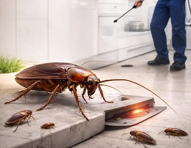 Cockroach control service illustration